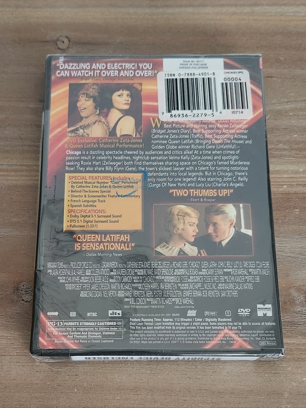 ✨ Brand New & Sealed: Chicago DVD (Full Screen Edition) Catherine Zeta Jones ✨ - Picture 2 of 7